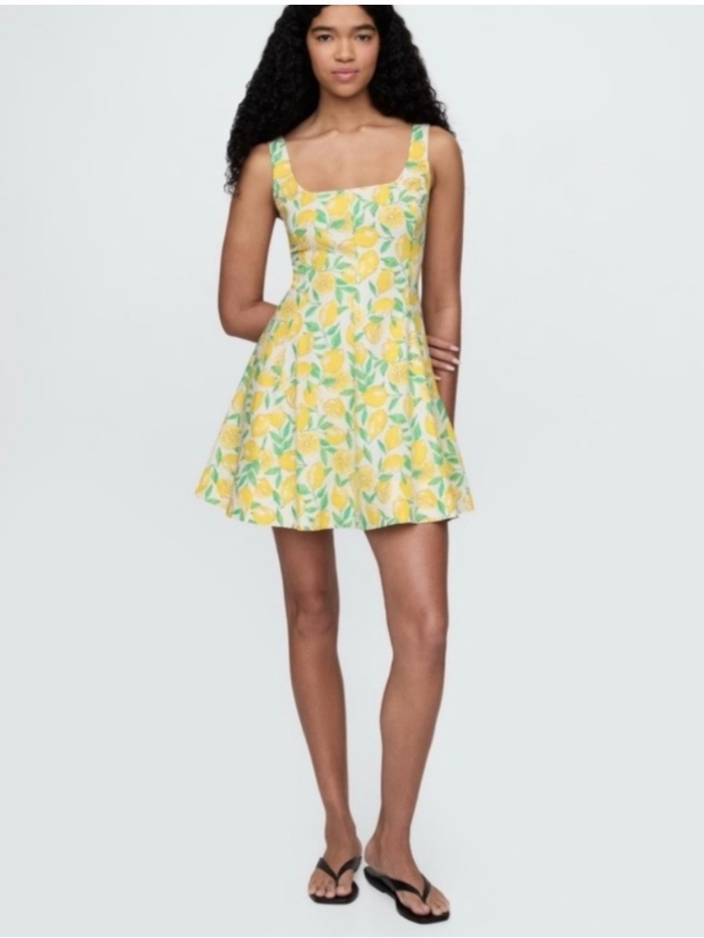 GAP linen blend sundress in lemon pattern